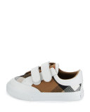 Heacham Check Canvas Sneaker, White/Tan, Toddler