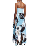 Hester Strapless Printed Cocktail Dress, Blue