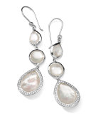 Stella 3-Drop Earrings in Mother-of-Pearl & Diamonds