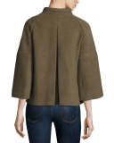 Tobias Short 3/4-Sleeve Wool-Blend Coat