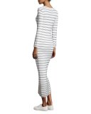 Delissa B Prosecco Striped Midi Slim Dress