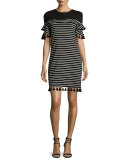 Tassel-Trim Striped Knit Dress