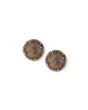Faceted Labradorite & Diamond Earrings