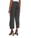 Stretch-Wool Lantern Ankle Pants 
