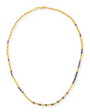 24K Gold & Black Diamond Rain Necklace