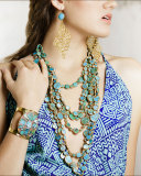 Turquoise Chain-Link Statement Earrings