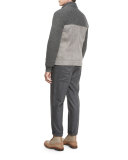 Donegal Crewneck Ribbed Sweater, Medium Gray