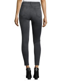 10 Inch Capri Jeans w/Slit, Black Rock