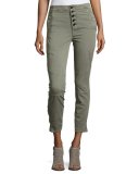 Brigitte Sky High Utility Cropped Cargo Pants, Gray