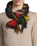 Hojas Knit Scarf, Multicolor 