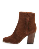 Myra Tassel Suede Bootie, Brown