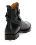 Rockstud Leather Chelsea Boot, Black