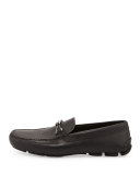 Saffiano Plaque-Strap Driver, Black