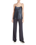 Deconstructed Wide Leg Pants, Coastal Blue