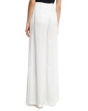 Linen Palazzo Trousers, White