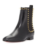 Marianne Red Sole Chelsea Boot, Black/Golden