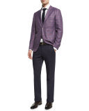 Pinstripe Woven Dress Shirt, White/Navy