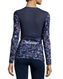 Inca Long-Sleeve Running Top, Midnight Peru Print
