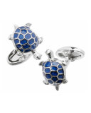 Blue Turtle Cuff Links
