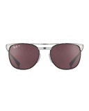 Signet Monochromatic Square Double-Bridge Sunglasses