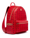 Stark Men's Side Stud Medium Backpack, Ruby Red