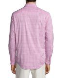 English Performance Glen Plaid Sport Shirt, Pink