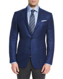 Solid Cashmere Two-Button Blazer, Blue