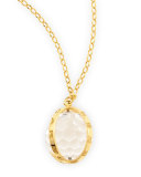Extra Large 18k Gold Carpe Diem Pendant Necklace, 30"L
