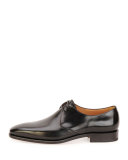 Nesio Tramezza Calfskin Lace-Up Oxford, Black