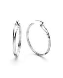 Large Lug Sterling Silver Hoop Earrings