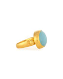Laguna Aqua Chalcedony Ring in 24K Gold