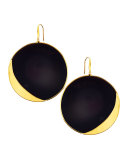 14k Jet Black Disc Earrings