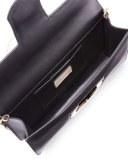 Thalia Cocktail Leather Clutch Bag, Nero  