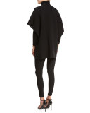 Two-Tone Oversize Stretch-Cashmere Cape