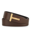 Reversible Grained Leather Logo Belt