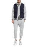 Cashmere Long-Sleeve Sweater, Charcoal
