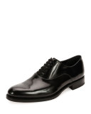 Geoff High-Shine Calfskin Balmoral, Black
