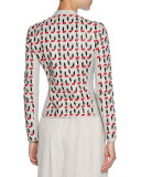 Hand-Woven Leather Zip Jacket, Beige/Multi