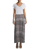 Gamille Casablanca Ikat-Printed Jersey Skirt