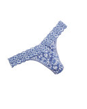 Original-Rise Cross-Dyed Lace Thong, Chambray Ivory
