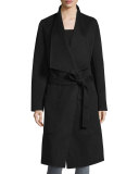 New Live Double-Face Wrap Jacket, Black