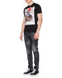 Cool Guy Distressed Washed Denim Jeans, Black