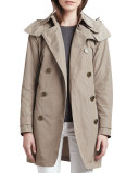 "Balmoral" Trenchcoat with Removable Hood, Sisal