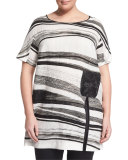 Faggio Short-Sleeve Striped Top, Plus Size
