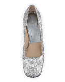 Gigi Runway Brocade Pump, Silver