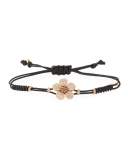 Pull-Cord Bracelet with Brown Diamond Daisy in 18K Gold