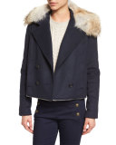 Antares Convertible Double-Breasted Coat, Navy