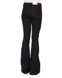 Five-Pocket Flared-Leg Jeans, Black