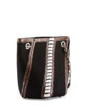 Hex Mini Canvas Bucket Bag, Black