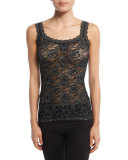 Cross-Dyed Lace Camisole, Black/Heather